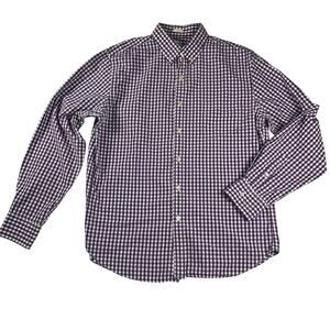 J. Crew Tailored Fit Purple /White Gingham Long Sleeve Button Up Shirt Size L